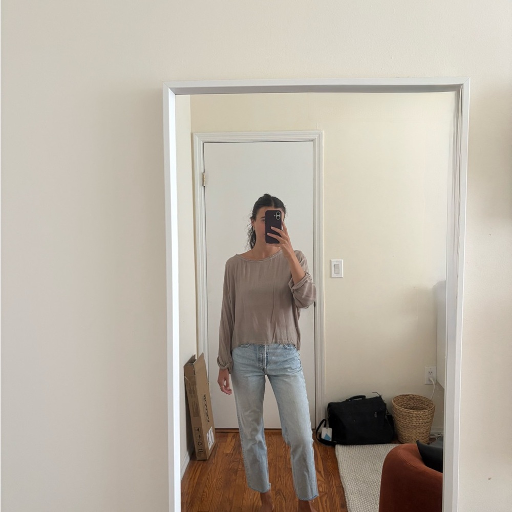 BDG Grey Sheer Top